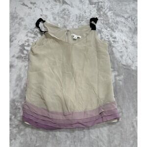 Banana Republic Camisole Tank Top Blouse Women's Size Small Beige‎ Purple EUC